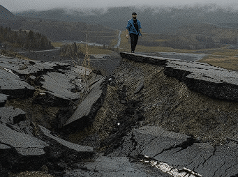Cesta koju je progutala zemlja od zemljotresa